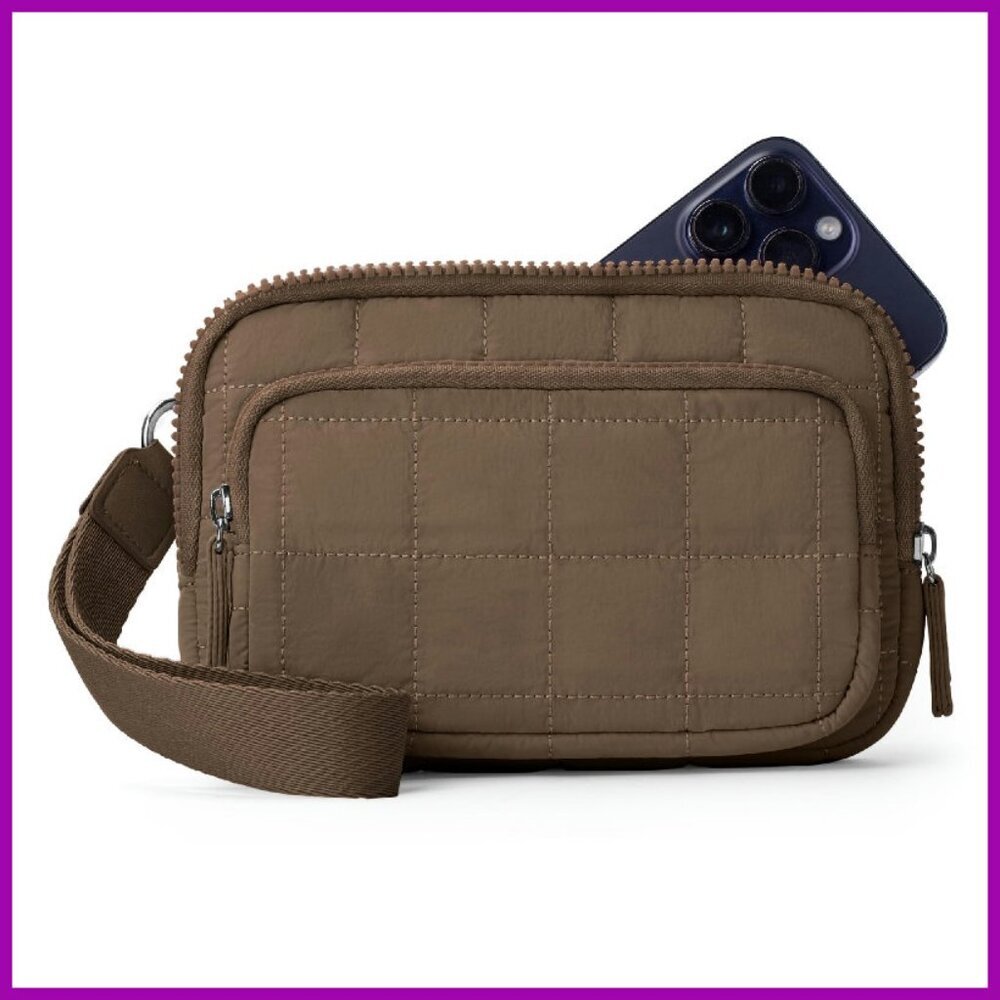 Quilted Nylon Wristlet Wallet with RFID Blocking & Multiple Compartments